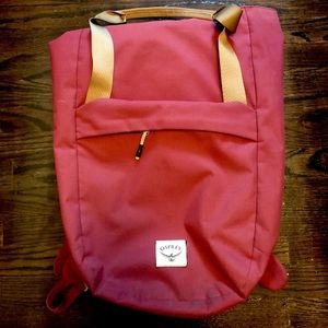 Osprey mud red hiking tote backpack